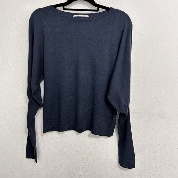 NFP  New Form Perspective 100% Merino Wool Size 4 Slate Blue Oversized Sleeves - Picture 1 of 10